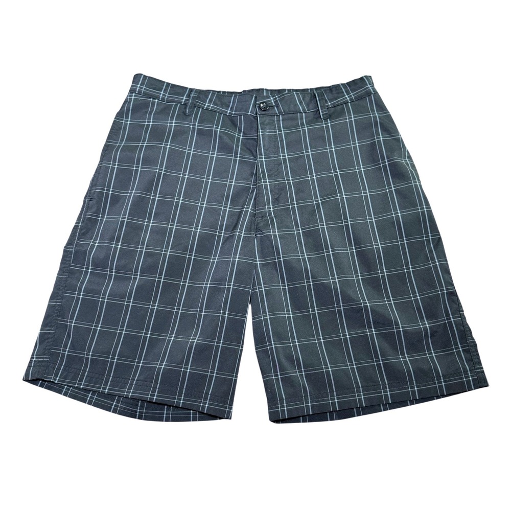 Champion Men's Plaid Golf Shorts Gray Size 34 Waist‎ Flat Front Activewear